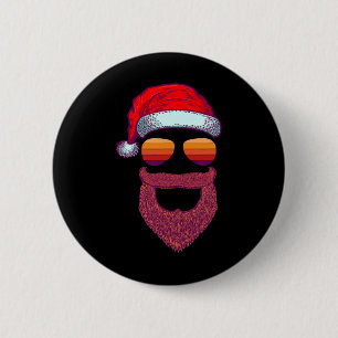 Santa-Gesicht Retro-Sonnenbrille Weihnachten Xmas  Button