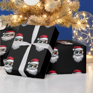 Santa-Gesicht Retro-Sonnenbrille Weihnachten Xmas Geschenkpapier