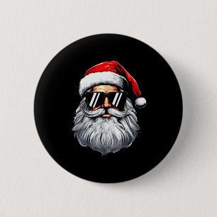 Santa-Gesicht Retro-Sonnenbrille Weihnachts-Shirts Button