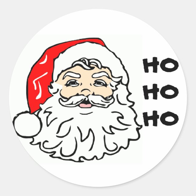 Santa-Gesicht Runder Aufkleber (Vorderseite)