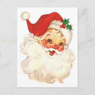 Santa-Gesicht Vintag Feiertagspostkarte