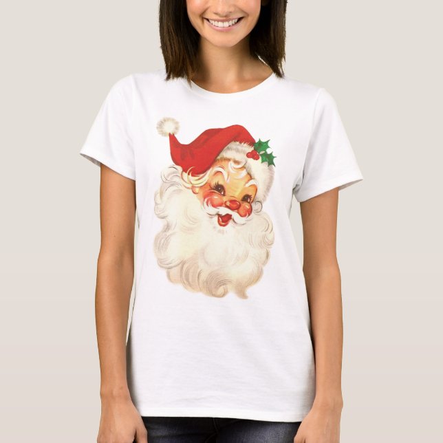 Santa-Gesicht Vintag T-Shirt (Vorderseite)