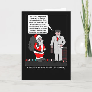 Santa Gets serviert (nicht Kekse) Weihnachts-Carto Feiertagskarte