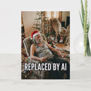 Santa gibt auf KI-Ersatz Lustige Weihnachten Karte
