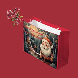 Santa Gift Bag - "Frohe Weihnachtsfeier, Der Klaus Große Geschenktüte