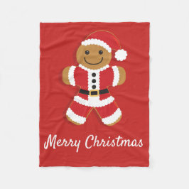 Santa Gingerbread Man | Fleece Blanket