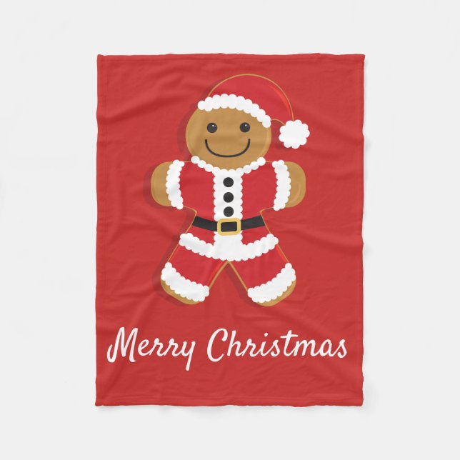 Santa Gingerbread Man | Fleece Blanket (Vorderseite)