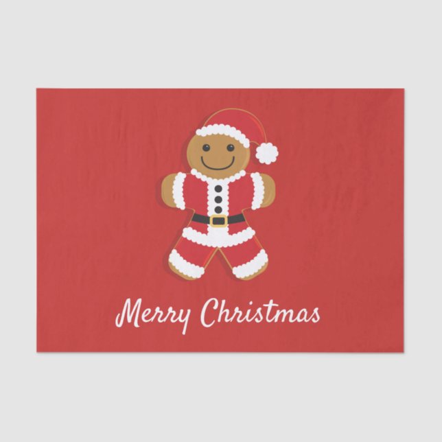 Santa Gingerbread Man | Gewebepapier Seidenpapier (Vorderseite)