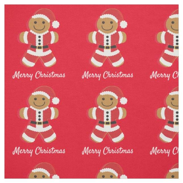Santa Gingerbread Mann Frohe Weihnachten Stoff (Muster)