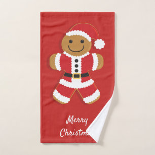 Santa Gingerbread Mann Weihnachten Badhandtuch Set