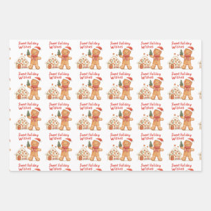 Santa Gingerbread Mann Weihnachten Geschenkpapier Set