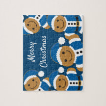 Santa Gingerbrei Men Cookie Blue Weihnachten