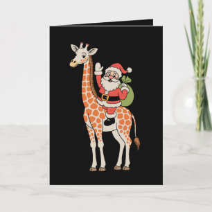 Santa-Giraffe-Weihnachtsfamilie-Xmas-Festtagszeit Karte
