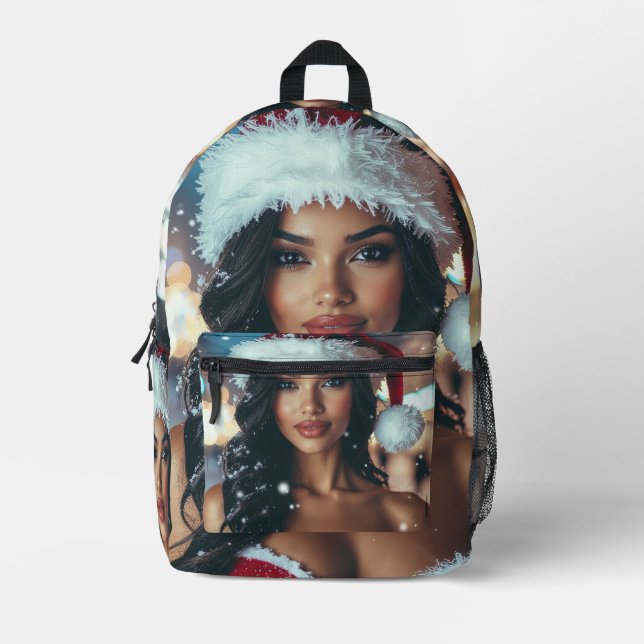 Santa Girl - Ho Ho Ho - Christmas Bedruckter Rucksack (Vorderseite)