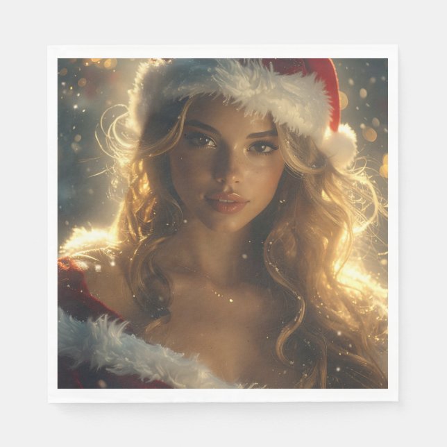 Santa Girl Serviette (Vorderseite)