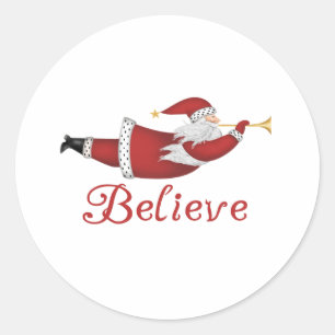 Santa glaubte runder aufkleber