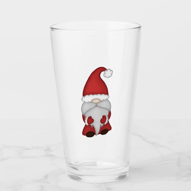 Santa Gnom Bierglas Glas (Vorderseite)