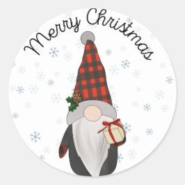 Santa Gnome 1 Runder Aufkleber