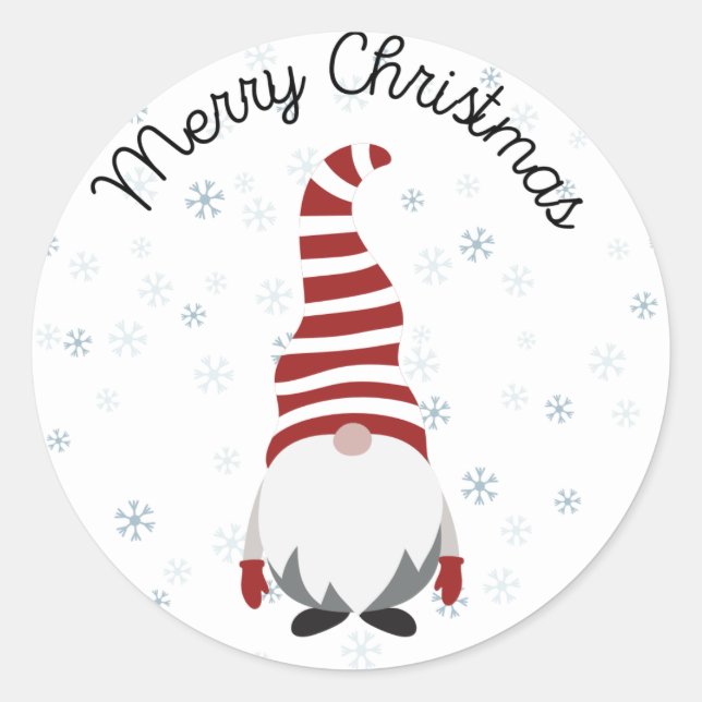 Santa Gnome 2 Runder Aufkleber (Vorderseite)
