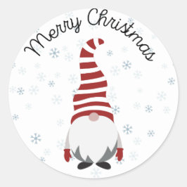 Santa Gnome 2 Runder Aufkleber