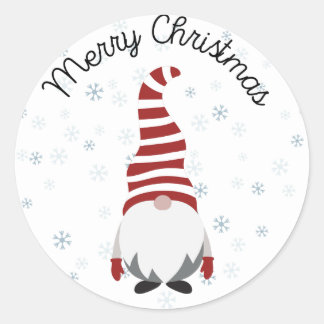 Santa Gnome 2 Runder Aufkleber