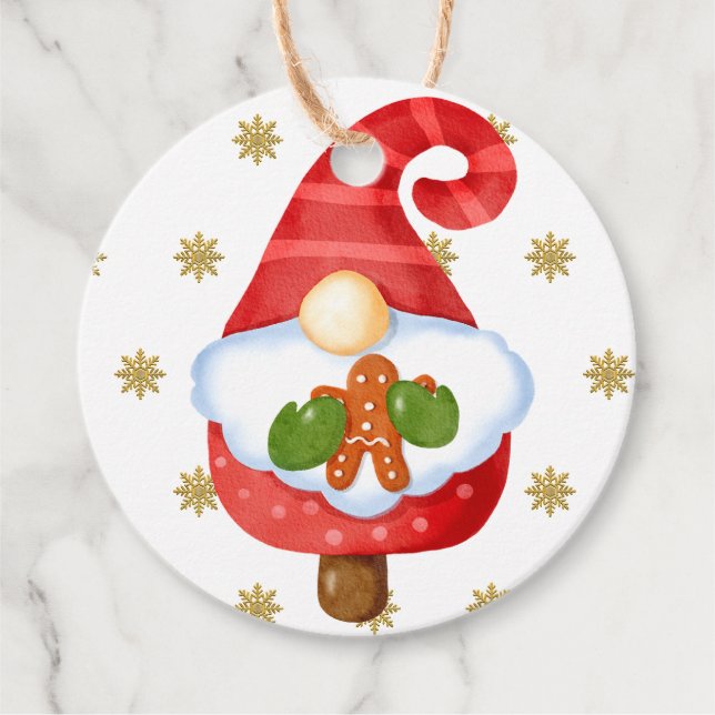 Santa Gnome Geschenkanhänger (Vorderseite)