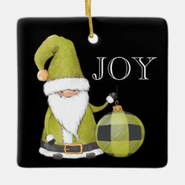 Santa Gnome Grüne Ornamente Editierbare Weihnachte