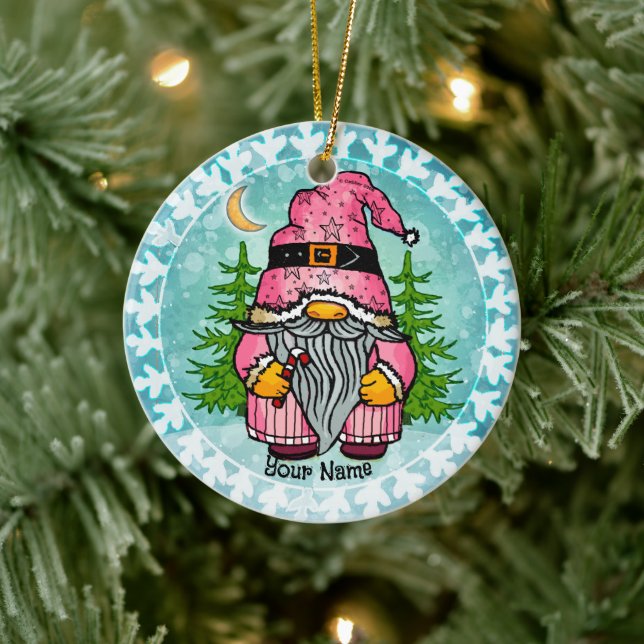 Santa gnome keramik ornament (Baum)