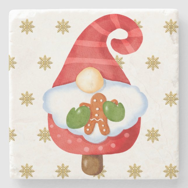 Santa Gnome Steinuntersetzer (Vorderseite)