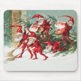 Santa gnomes fegender Schnee Mousepad