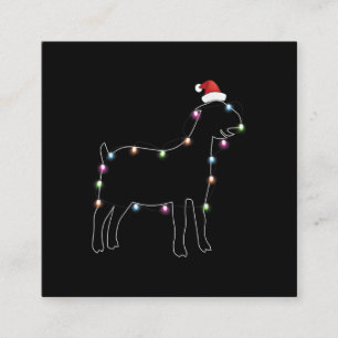 Santa Goat Weihnachtsfarbe LED Light Xmas Ziege Quadratische Visitenkarte