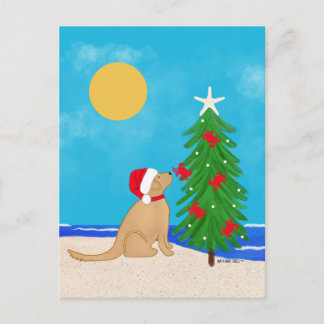 Santa Golden Dog Weihnachtswünsche 2026 Postkarte