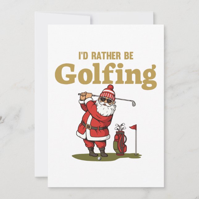 Santa Golfen Feiertagskarte (Vorderseite)