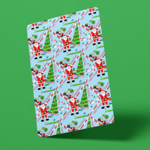 Santa Golfing by Christmas Tree Spielkarten