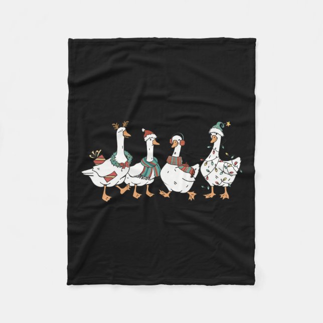 Santa Goose auf der Loose Merry Goosemas Weihnacht Fleecedecke (Vorderseite)