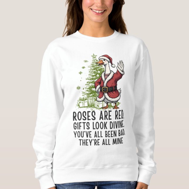 Santa Goose On The Loose - Funny Christmas Gift Sweatshirt (Vorderseite)