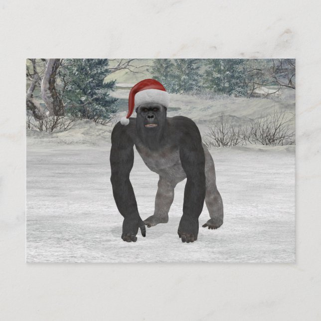 Santa Gorilla Postkarte (Vorderseite)