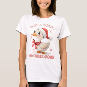 Santa Gose auf Loose - Funny Christmas Gans T-Shirt