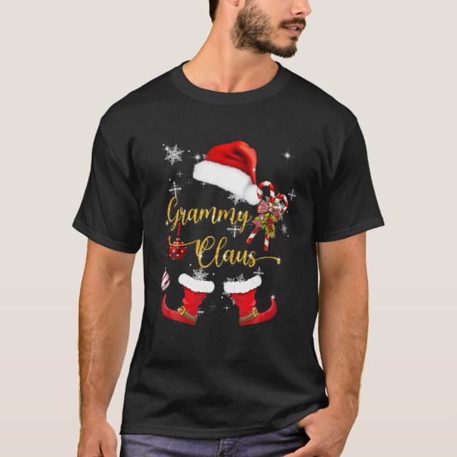Santa Grammy Claus Weihnachts-Matching Familie Paj T-Shirt (Vorderseite)
