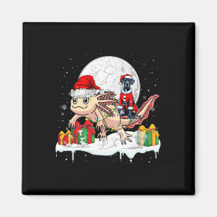 Santa Great Dane Riding Axolotl Weihnachtsbesitzer Magnet