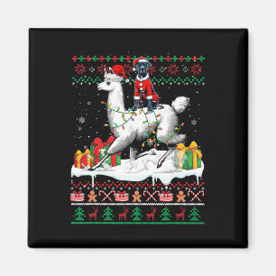 Santa Great Dane Riding Llama Weihnachtssüßer Lo Magnet