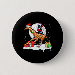 Santa Greater Swiss Mountain Reiten Giraffe Christ Button