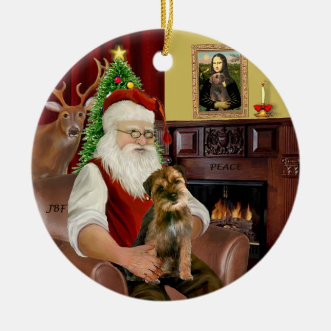 Santa - Grenzgebiet Terrier 1 Keramikornament (Vorne)