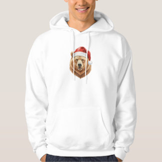 Santa Grizzly Bear Christmas Holiday Animal Hoodie
