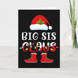 Santa große Schwester Claus Elf passende Familiens Karte