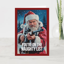 Santa Gun Naughty List Second Amendment Custom Karte
