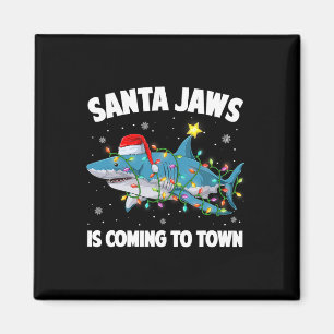 Santa Hai-Christmaslichter Fröhliches Sharkmas Wei Magnet