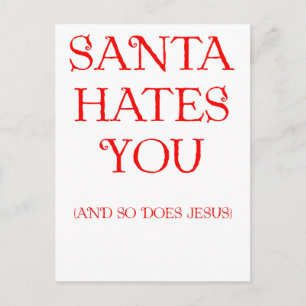 Santa hasst dich feiertagspostkarte