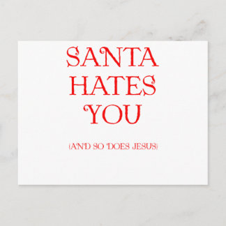 Santa hasst dich feiertagspostkarte