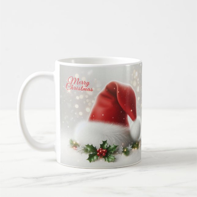 Santa Hat Ceramic Mug – Perfect Christmas Gift (Gauche)